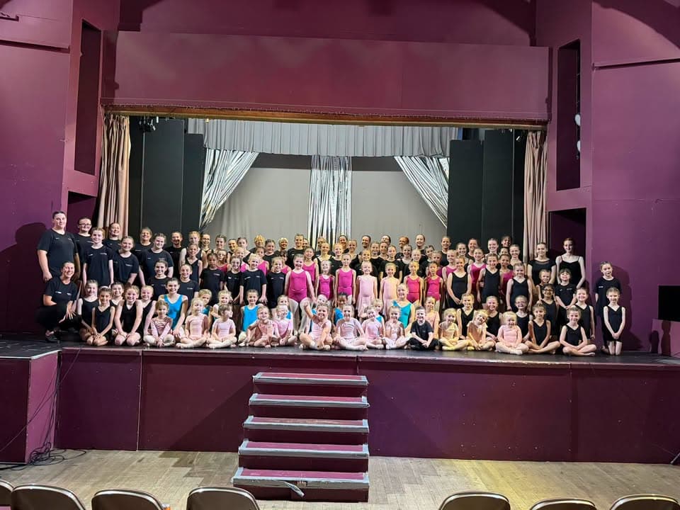 Rachel Stanton School of Dance gathered on the showcase stage