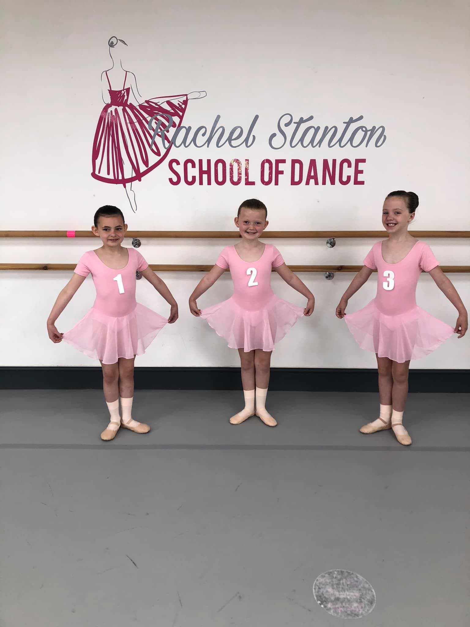 Junior ballet students in the studio after an exam