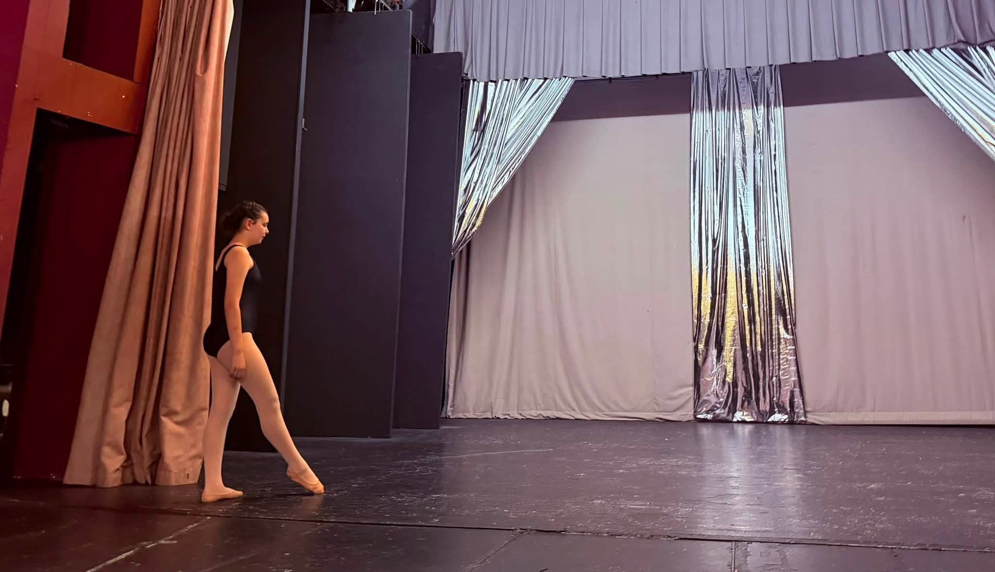 Dancer crossing the stage